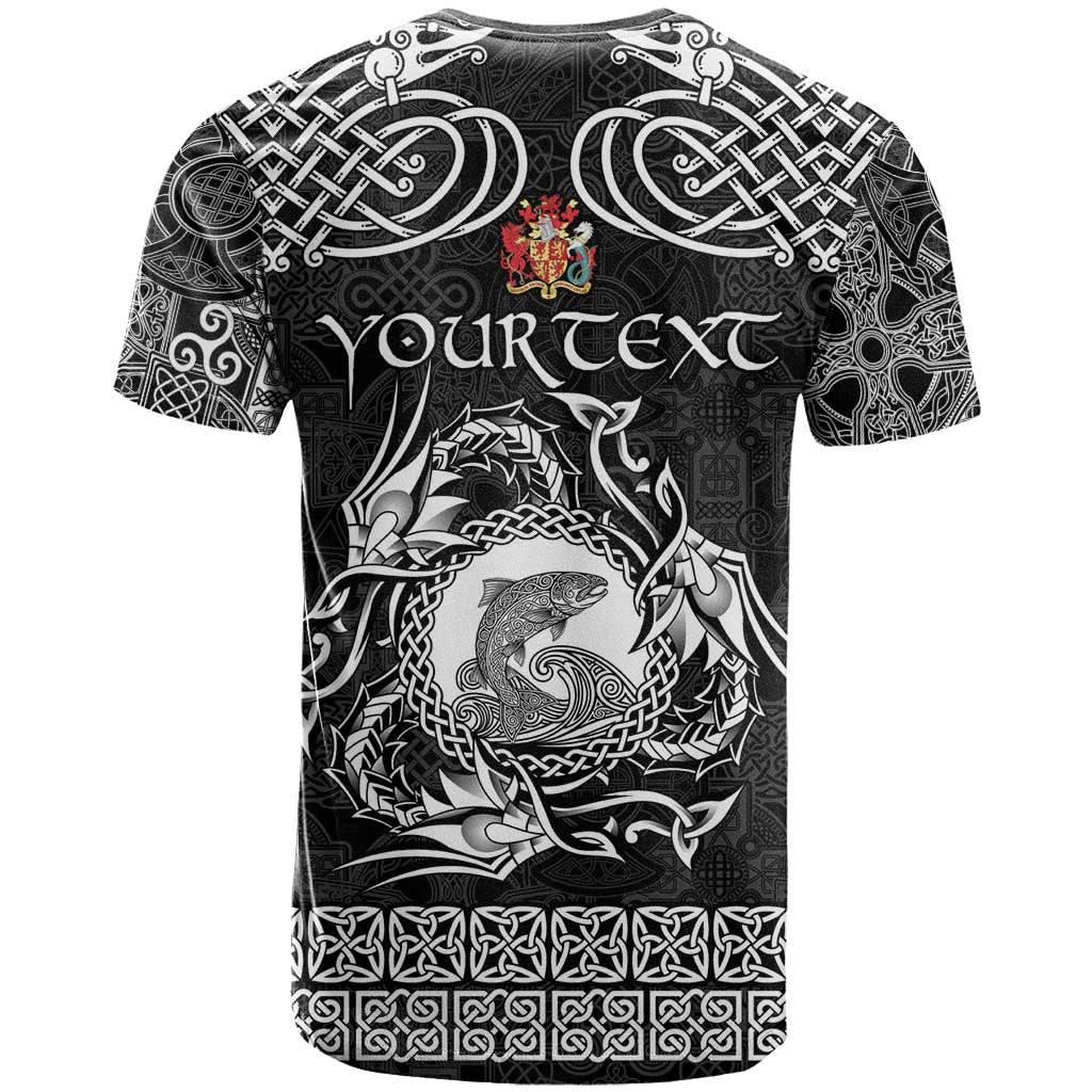 Personalized Carmarthenshire Sir Gaerfyrddin T-Shirt Black Deer Stag Celtic-inspired Graphic Tee