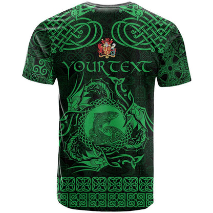 Personalized Carmarthenshire Sir Gaerfyrddin T-Shirt Green Deer Stag Celtic-inspired Graphic Tee