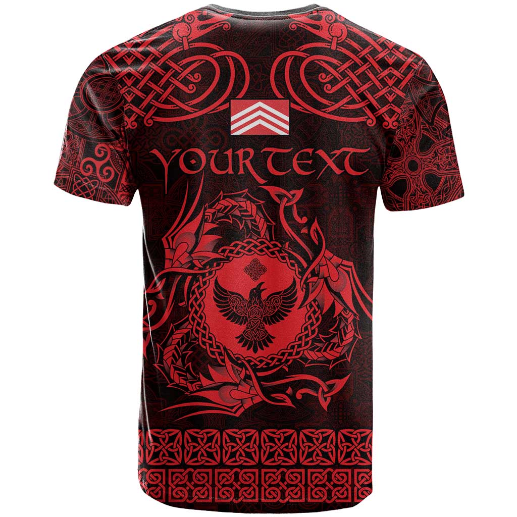 Personalized Glamorgan Morgannwg T-Shirt Red Raven Celtic-inspired Graphic Tee