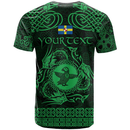 Personalized Pembrokeshire Sir Benfro T-Shirt Green Puffin Celtic-inspired Graphic Tee