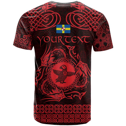 Personalized Pembrokeshire Sir Benfro T-Shirt Red Puffin Celtic-inspired Graphic Tee