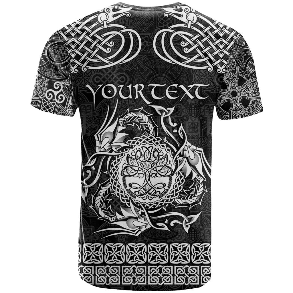 Personalized Radnorshire Sir Faesyfed T-Shirt Black Oak Tree Of Life Celtic-inspired Graphic Tee
