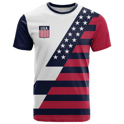 Custom World Soccer United States 2026 T-Shirt Simple Stars and Stripes Graphic Tee