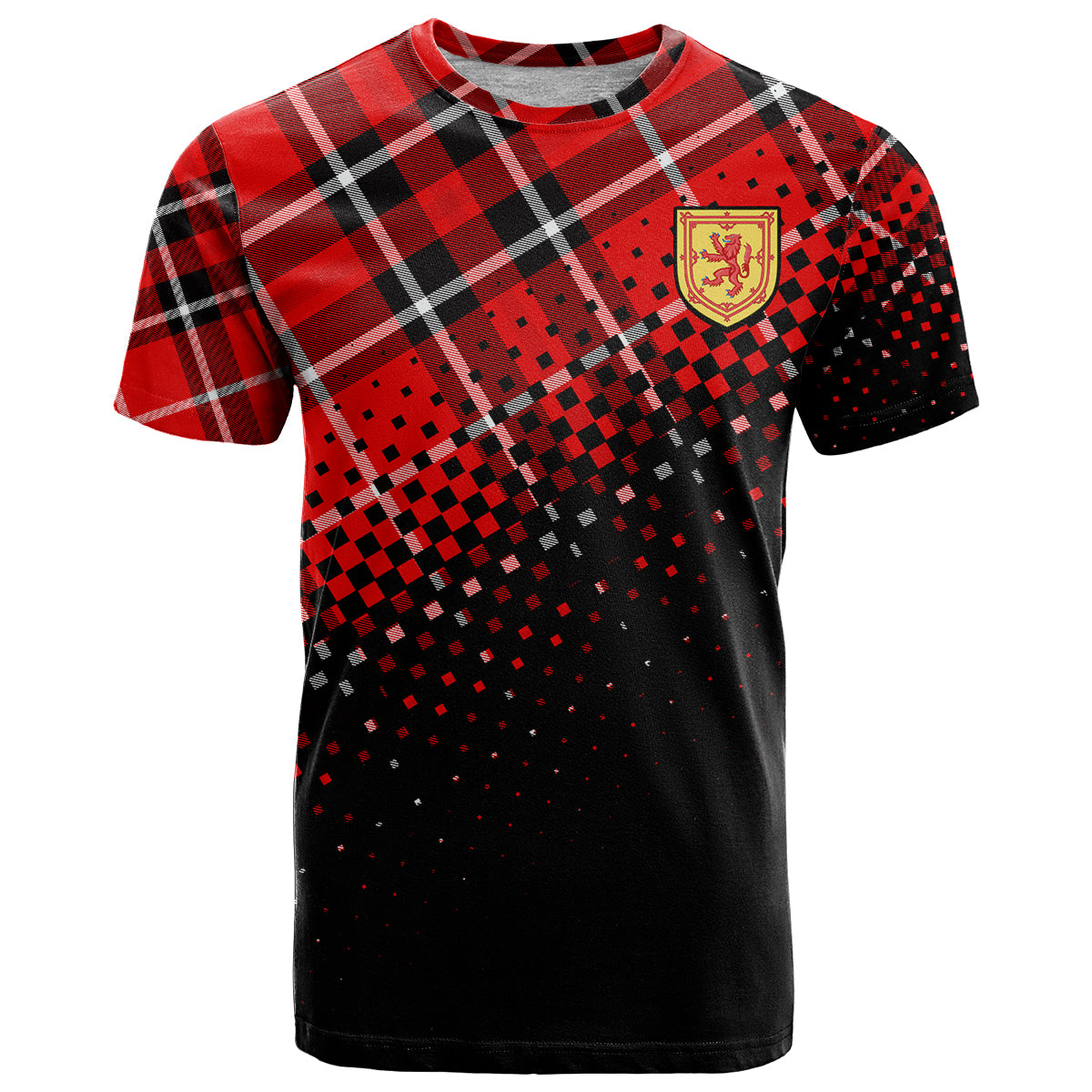 Custom Scottish Gaelic T-Shirt Crest Scotland Lion Tartan Graphic Tee