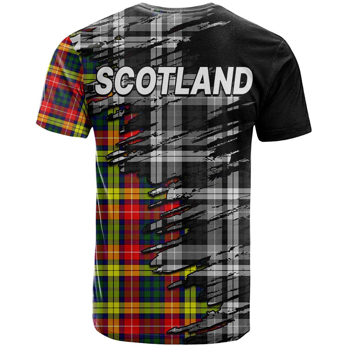 Scottish Tartan T-Shirt Scotland Modern Crest Tartan Graphic Tee