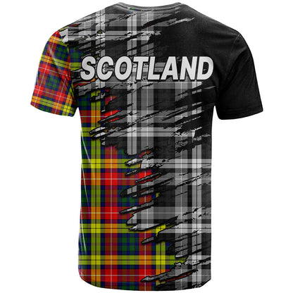 Scottish Tartan T-Shirt Scotland Modern Crest Tartan Graphic Tee