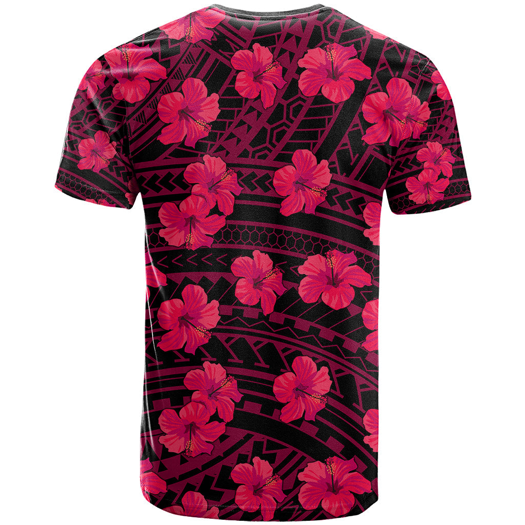 Polynesian Hawaii Style With Hibiscus T-Shirt Pink Graphic Tee