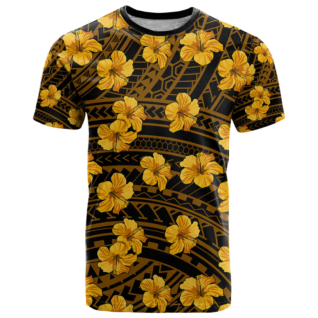 Polynesian Hawaii Style With Hibiscus T-Shirt Yellow Graphic Tee
