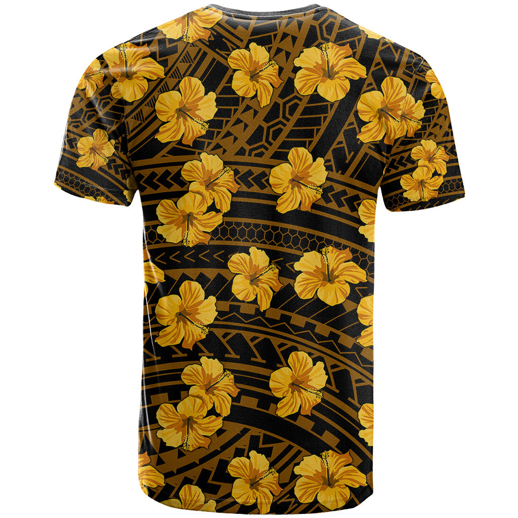Polynesian Hawaii Style With Hibiscus T-Shirt Yellow Graphic Tee