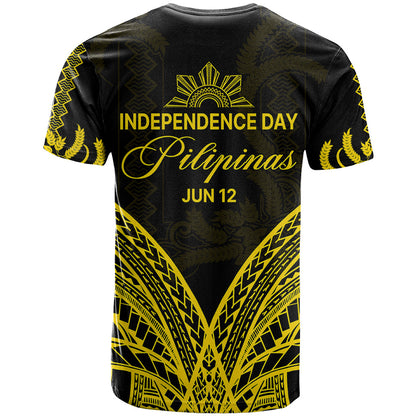 Philippines Independence Day T-Shirt Pechera With Side Barong Patterns Graphic Tee