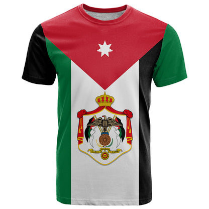 Personalised Hashemite Kingdom of Jordan T-Shirt Jordan Flag Style Graphic Tee