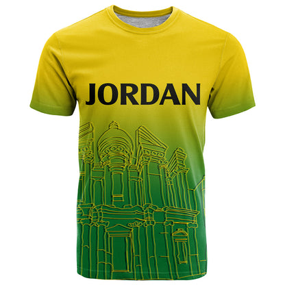Jordan T-Shirt Al Khazneh in Jordan Green Gradient Graphic Tee
