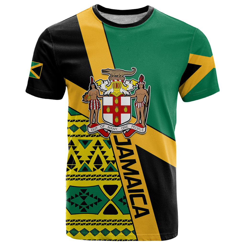 Personalised Jamaica T-Shirt Ethnic Style In Jamaican Flag Graphic Tee