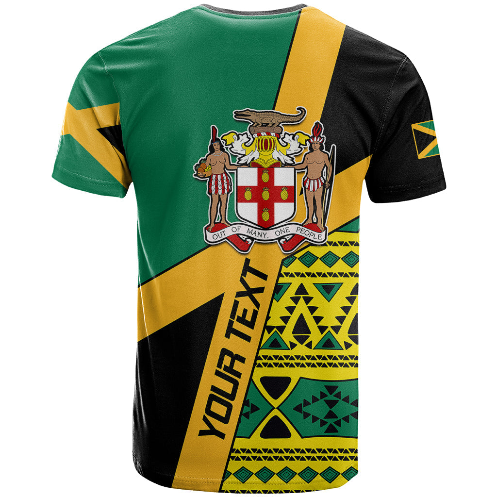 Personalised Jamaica T-Shirt Ethnic Style In Jamaican Flag Graphic Tee