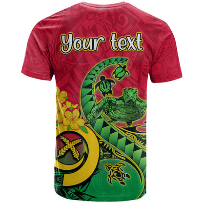 Personalised Vanuatu Islands T-Shirt Polynesian Tattoo and Sea Turtle Graphic Tee