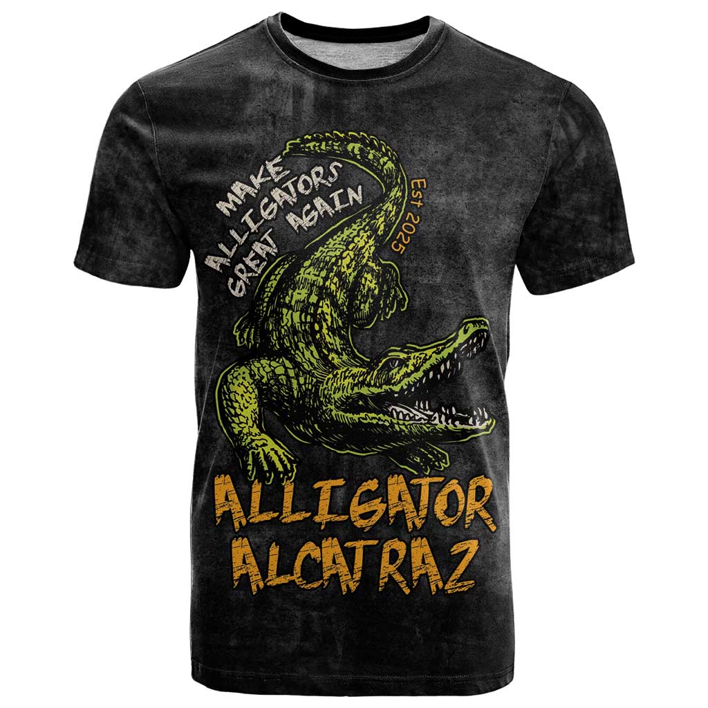 Alligator Alcatraz Est 2025 T-Shirt Vintage Retro Graphic Tee