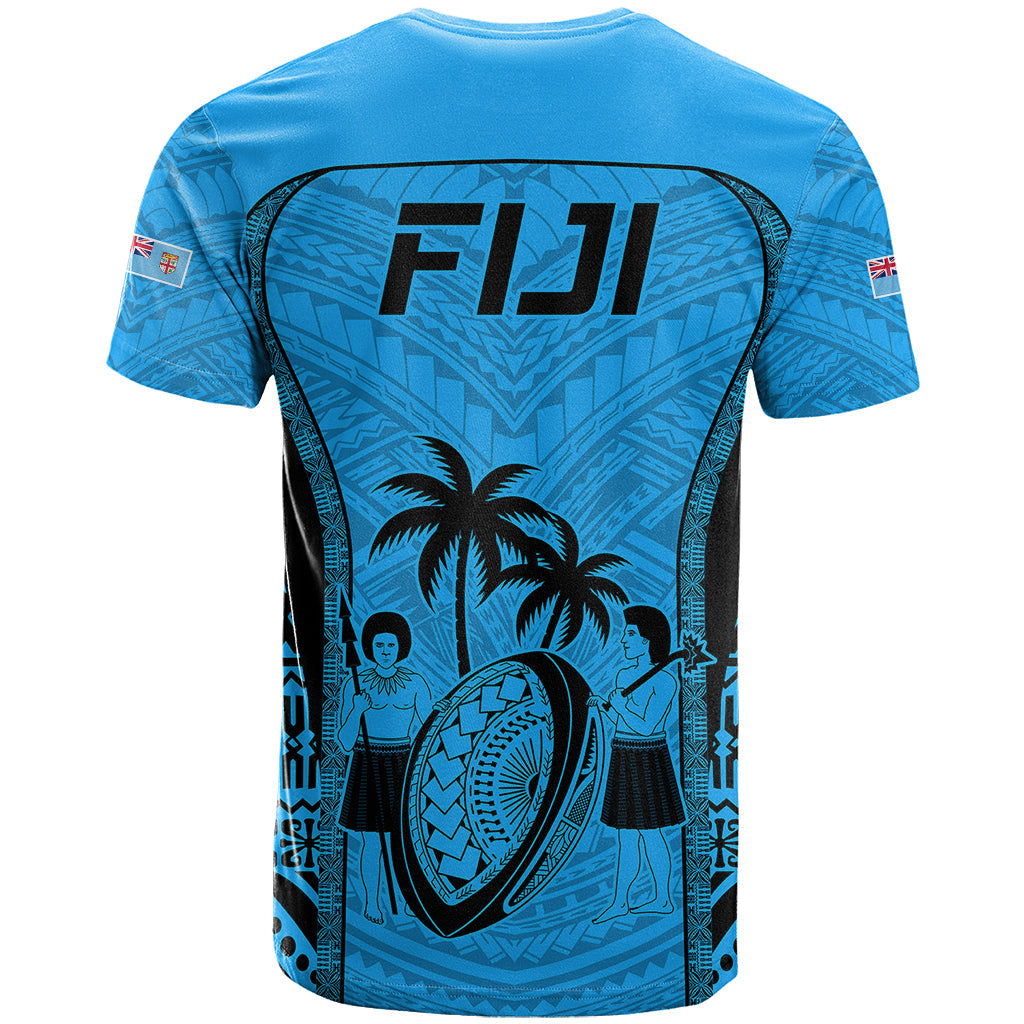 Fiji Rugby T-Shirt Go Champions World Cup Tapa Unique Blue Vibe Graphic Tee