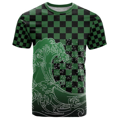Japanese Asanoha Pattern T-Shirt Water Breathing Slayer Dragon Graphic Tee