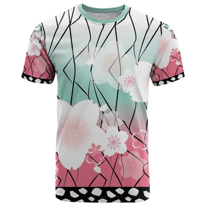 Japanese Kocho Pattern T-Shirt Insect Pillar Butterfly Flower Fairy Graphic Tee