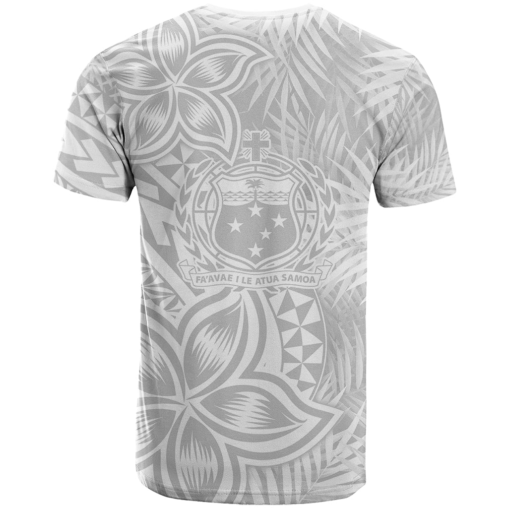 Samoa Lotu Tamait T-Shirt Tropical Plant White Sunday With Polynesia Pattern Graphic Tee