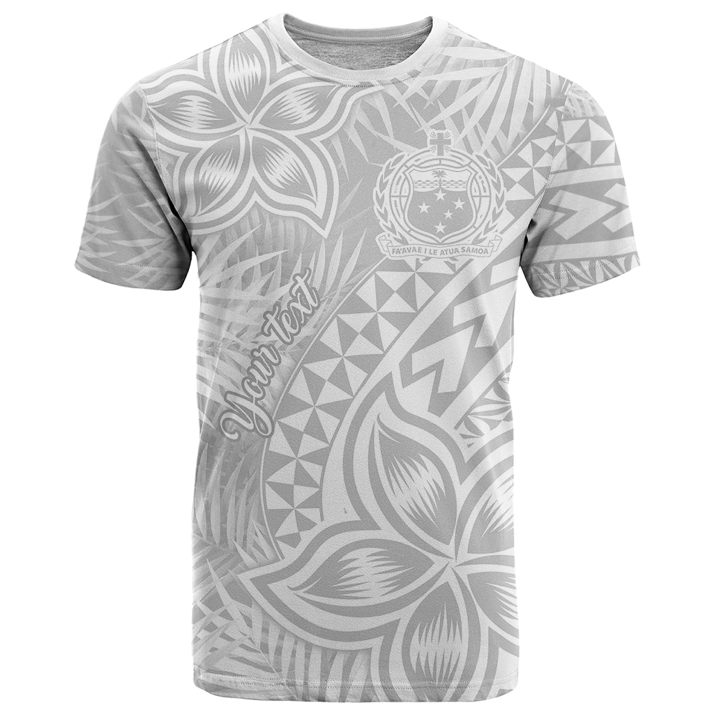 Personalised Samoa Lotu Tamait T-Shirt Tropical Plant White Sunday With Polynesia Pattern Graphic Tee