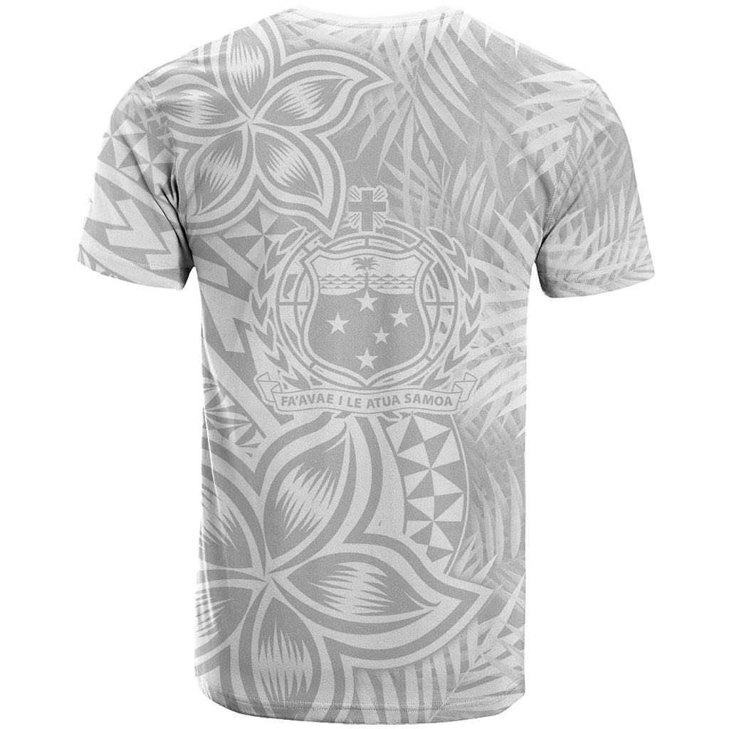 Personalised Samoa Lotu Tamait T-Shirt Tropical Plant White Sunday With Polynesia Pattern Graphic Tee