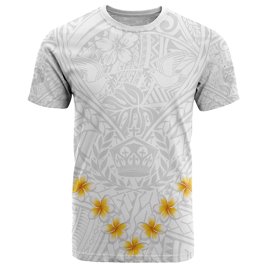 Tonga White Sunday T-Shirt Polynesian Plumeria Tribal Simple Graphic Tee