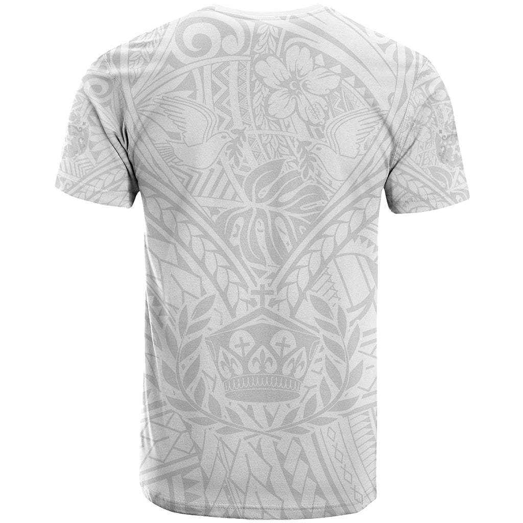 Tonga White Sunday T-Shirt Polynesian Plumeria Tribal Simple Graphic Tee