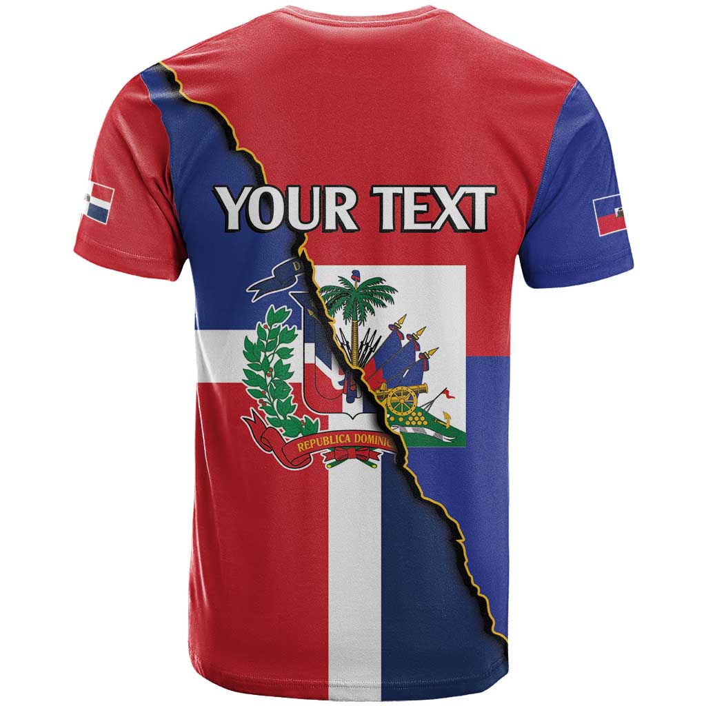 Hispaniola Personalized T-Shirt Dominican Republic Haiti Flag Together Graphic Tee