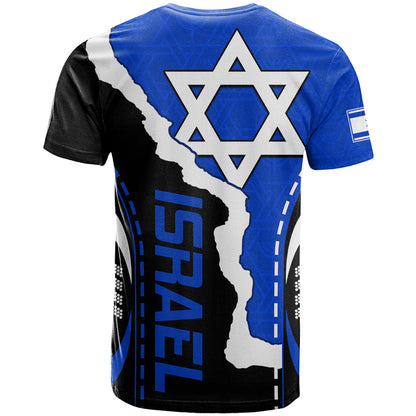 Custom Israel T-Shirt Stars of David Sporty Style Graphic Tee
