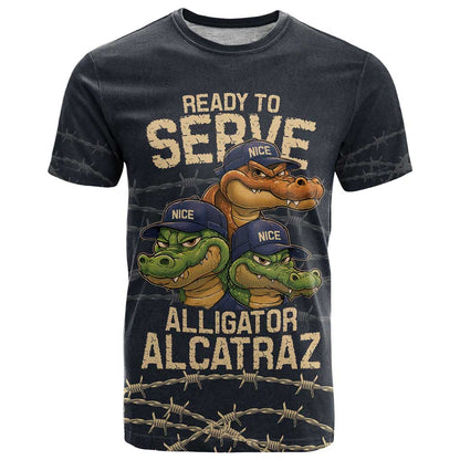 Ready To Serve Alligator Alcatraz T-Shirt Graphic Tee