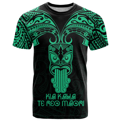 Personalised New Zealand Te Reo Maori T-Shirt Kia Kaha Maori Language Week Green Style Graphic Tee