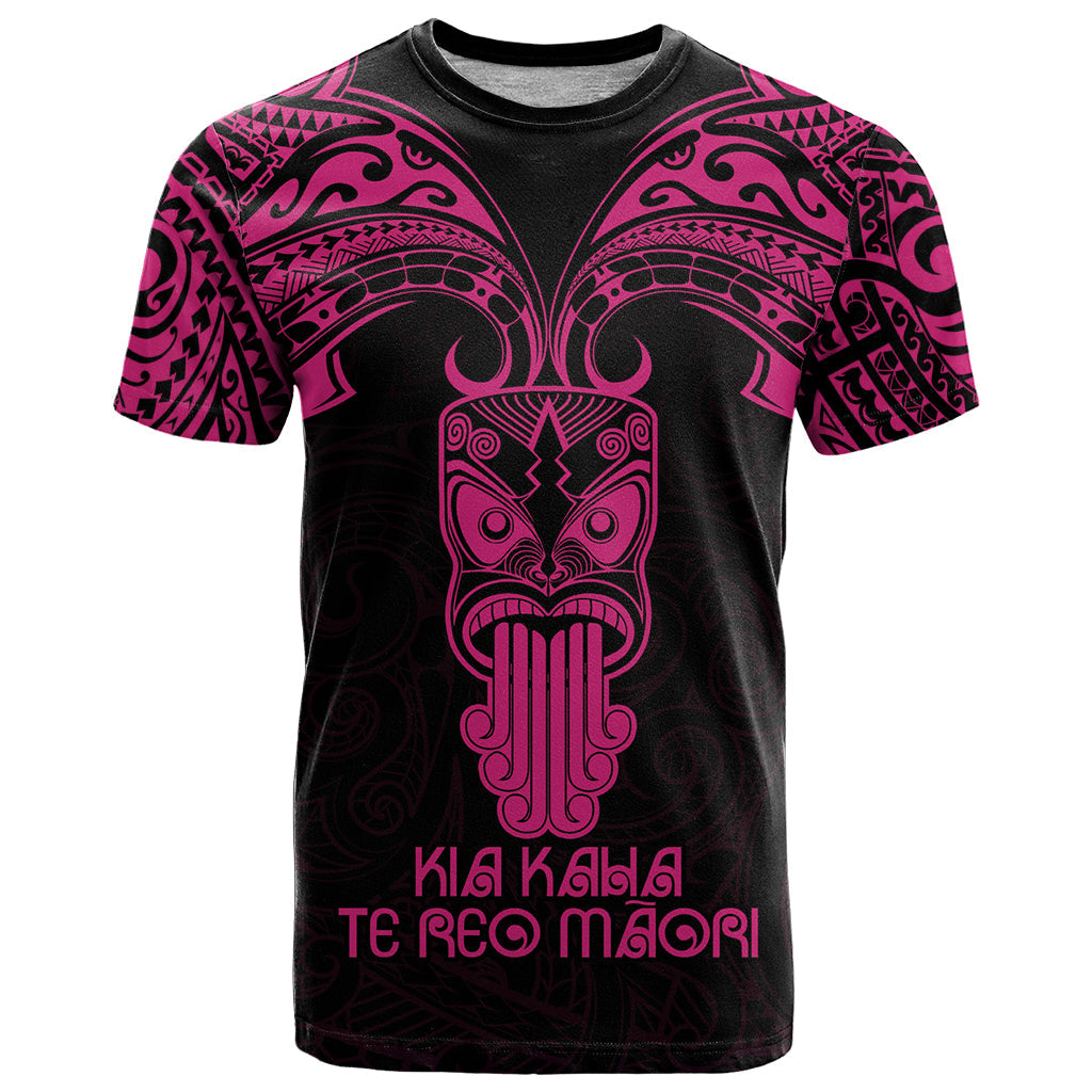 Personalised New Zealand Te Reo Maori T-Shirt Kia Kaha Maori Language Week Pink Style Graphic Tee