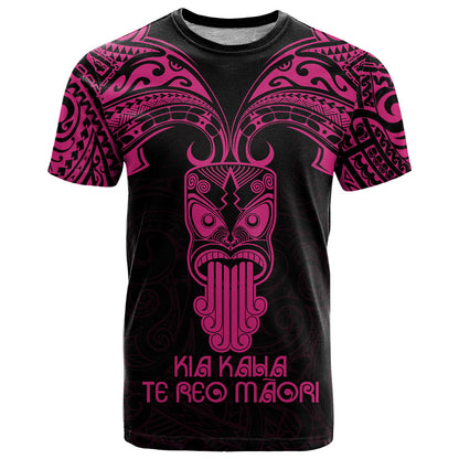 Personalised New Zealand Te Reo Maori T-Shirt Kia Kaha Maori Language Week Pink Style Graphic Tee