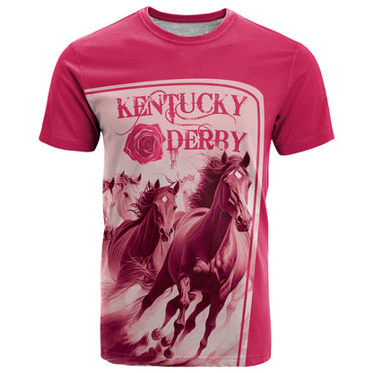 Kentucky Horse Racing Personalized T-Shirt Pink Out Graphic Tee