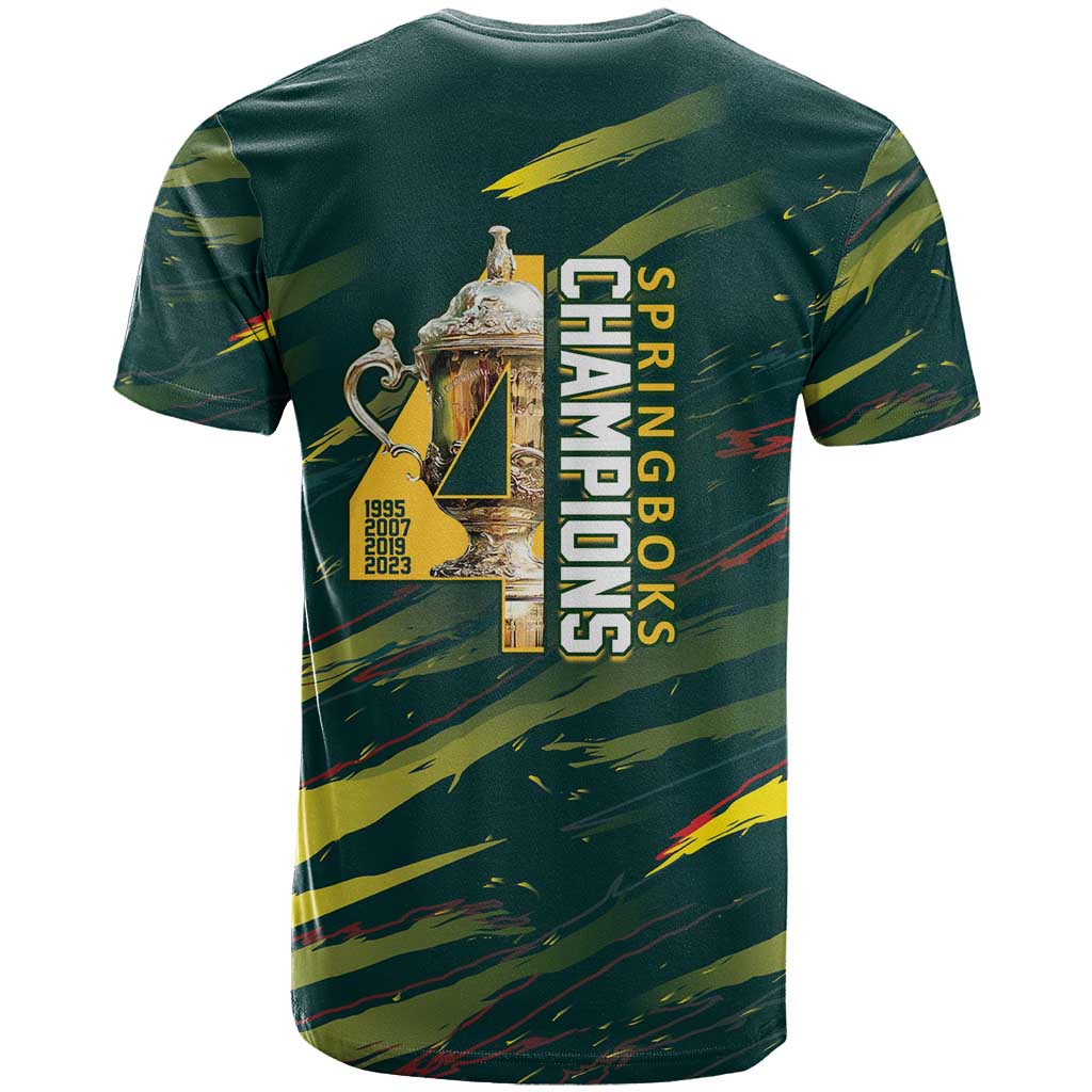 South African Four-time Champions T-Shirt World Rugby Team Springboks Graphic Tee