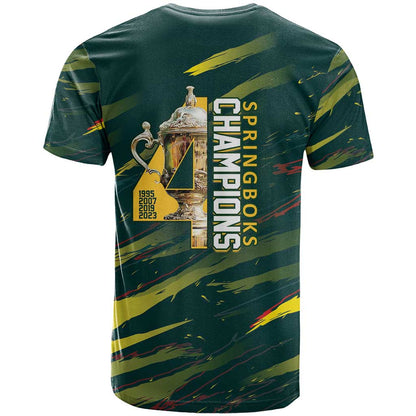 South African Four-time Champions T-Shirt World Rugby Team Springboks Graphic Tee