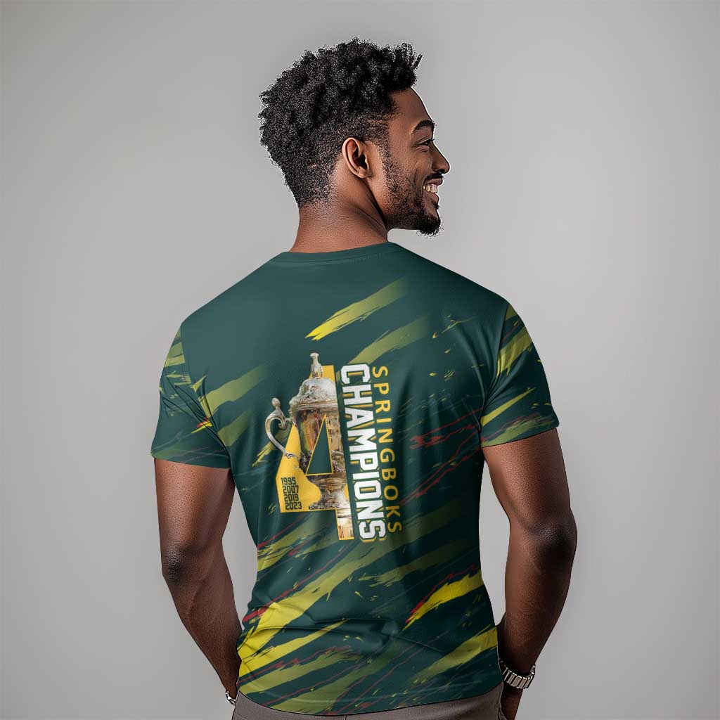 South African Four-time Champions T-Shirt World Rugby Team Springboks Graphic Tee
