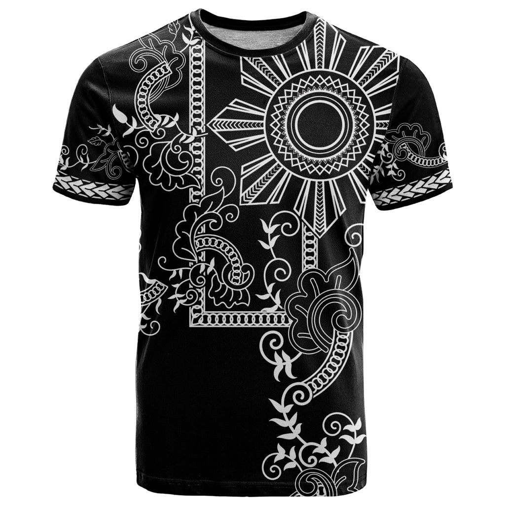 Filipino Sun Tribal Tattoo T-Shirt Philippines Inspired Barong Simple Black Graphic Tee