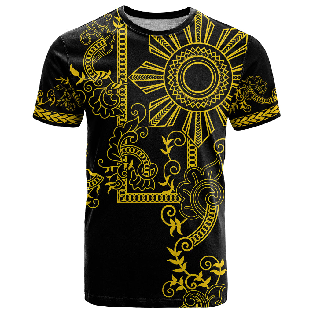 Filipino Sun Tribal Tattoo T-Shirt Philippines Inspired Barong Simple Gold Graphic Tee