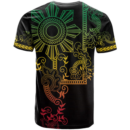 Filipino Sun Tribal Tattoo T-Shirt Philippines Inspired Barong Reggae Art Graphic Tee