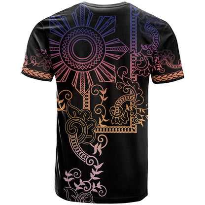 Filipino Sun Tribal Tattoo T-Shirt Philippines Inspired Barong Pink Art Graphic Tee