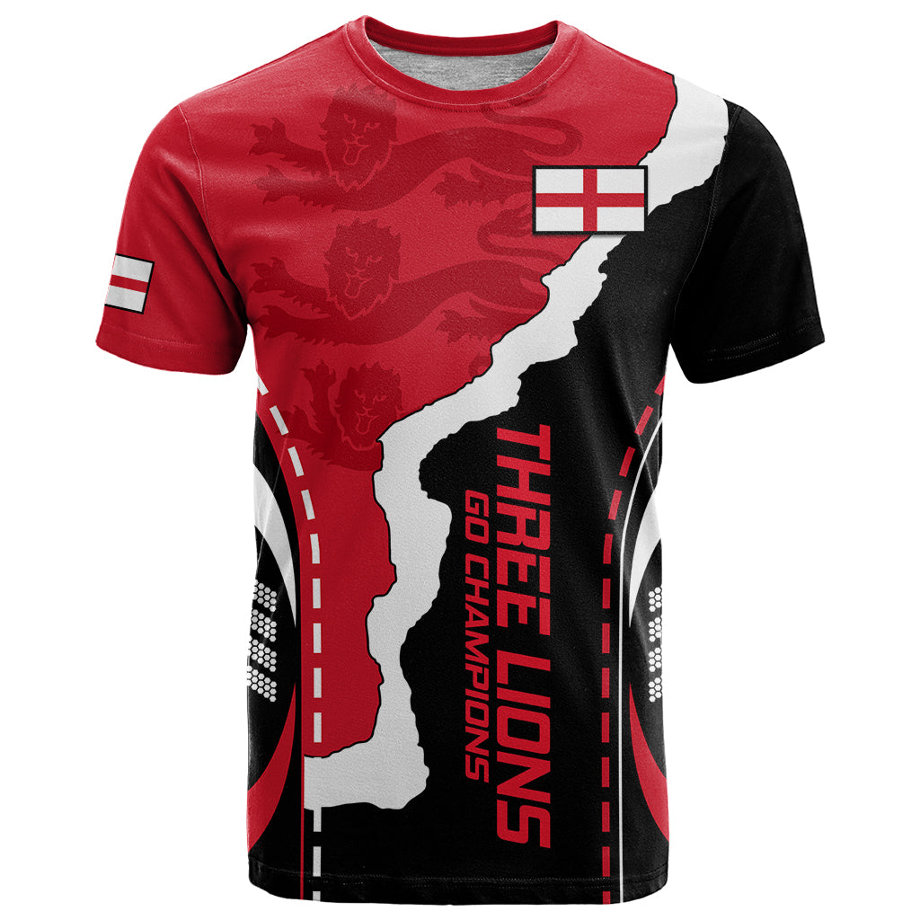 England T-Shirt The Three Lions Football Go Champions Red Graphic Tee