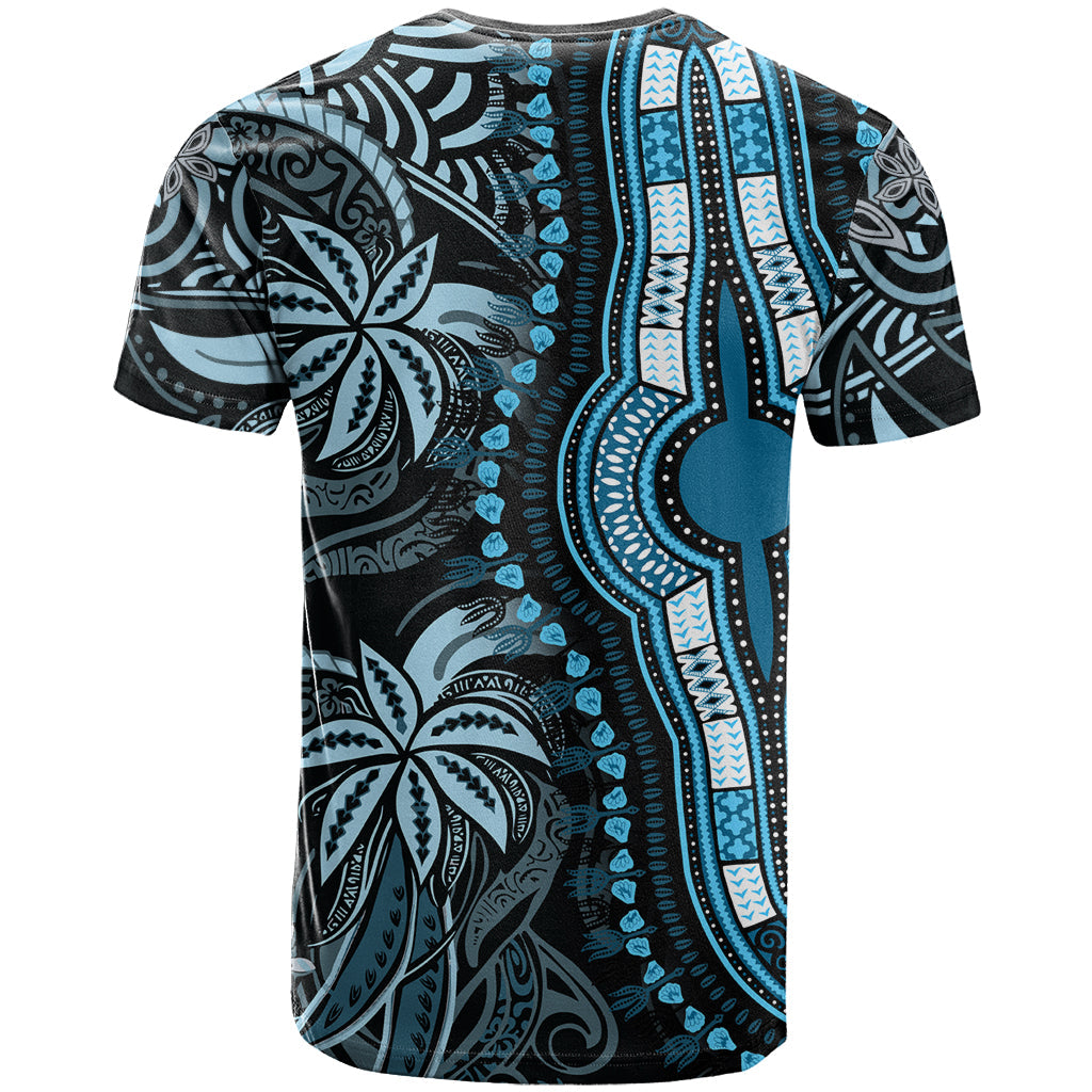 Polynesia Dashiki T-Shirt Polynesia and Africa Traditional Special Together Blue Graphic Tee
