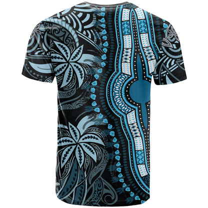 Polynesia Dashiki T-Shirt Polynesia and Africa Traditional Special Together Blue Graphic Tee