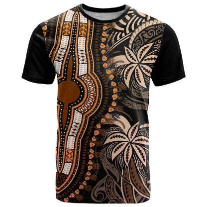 Polynesia Dashiki T-Shirt Polynesia and Africa Traditional Special Together Gold Graphic Tee