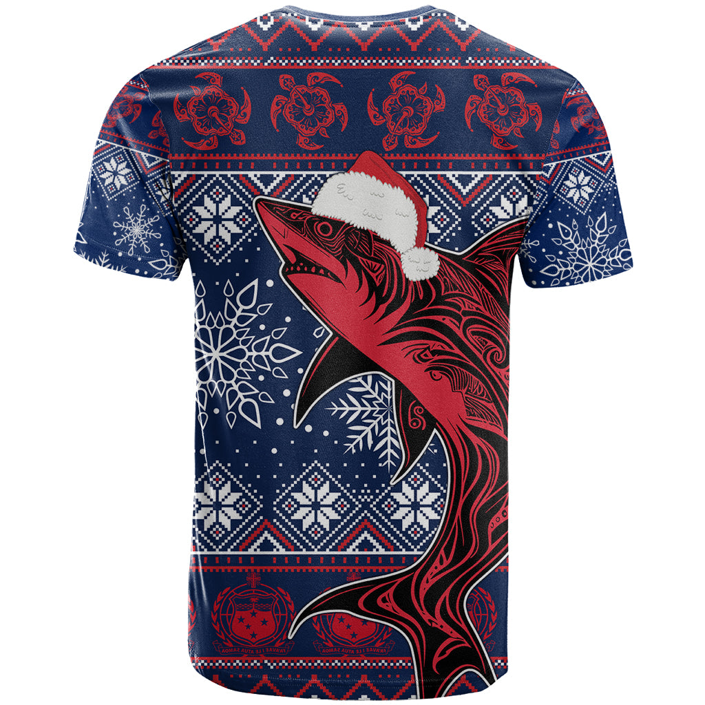 Samoa Manuia Le Kirisimasi T-Shirt Samoan Fishing Tribal Pattern Christmas Vibe Graphic Tee