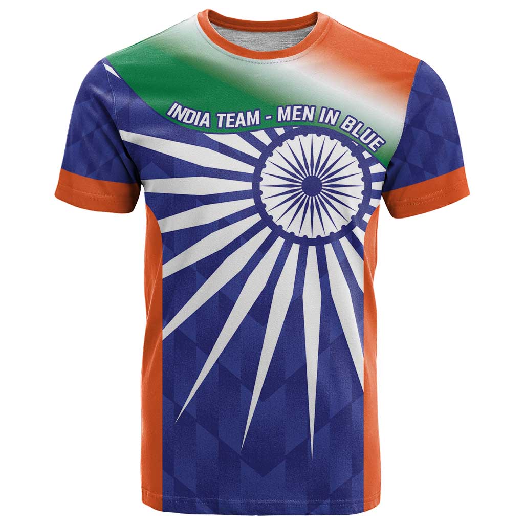 India Cricket Custom T-Shirt Ashoka Chakra with Flag Style Graphic Tee