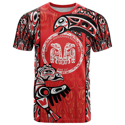 Personalized Canada Indigenous People Day T-Shirt Haida Tribe Flag Tattoo Style Graphic Tee