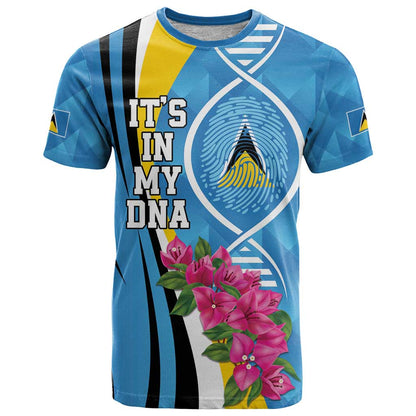 Saint Lucia Flag Pride It's in My DNA T-Shirt Graphic Tee